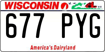 WI license plate 677PYG
