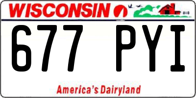 WI license plate 677PYI