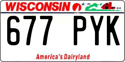 WI license plate 677PYK