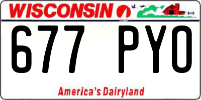 WI license plate 677PYO