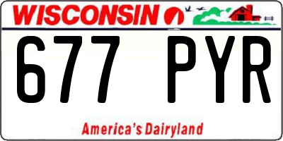 WI license plate 677PYR