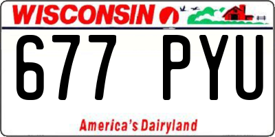 WI license plate 677PYU