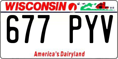 WI license plate 677PYV