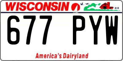 WI license plate 677PYW