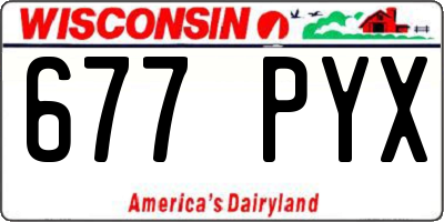 WI license plate 677PYX