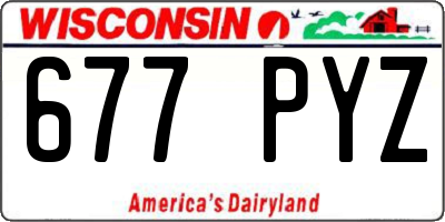 WI license plate 677PYZ