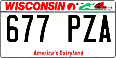 WI license plate 677PZA