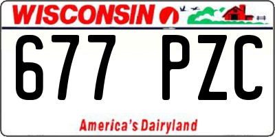 WI license plate 677PZC