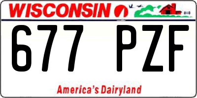 WI license plate 677PZF