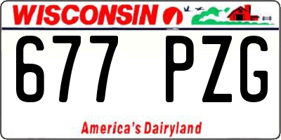 WI license plate 677PZG