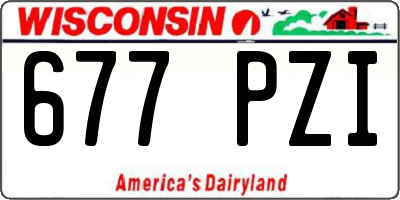 WI license plate 677PZI