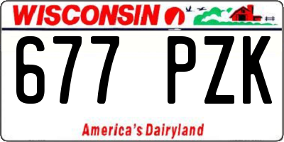 WI license plate 677PZK