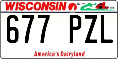 WI license plate 677PZL