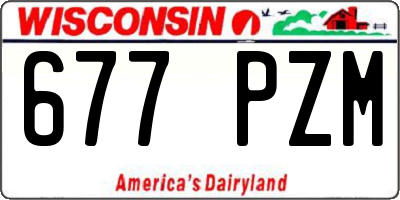 WI license plate 677PZM