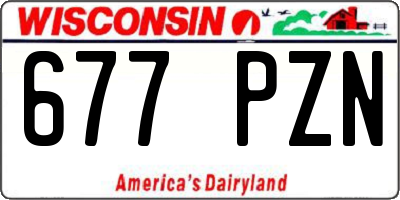 WI license plate 677PZN