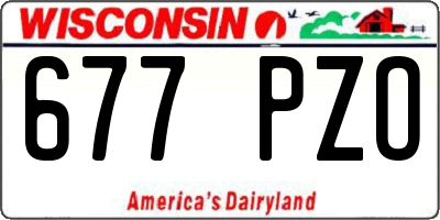 WI license plate 677PZO
