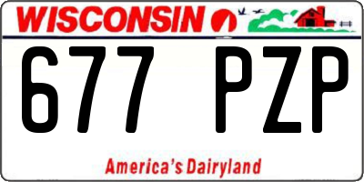 WI license plate 677PZP