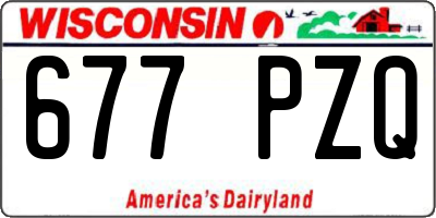 WI license plate 677PZQ