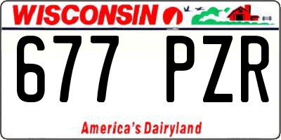 WI license plate 677PZR