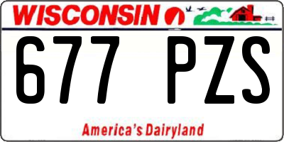 WI license plate 677PZS