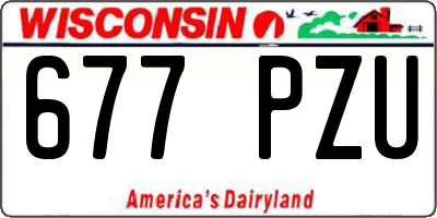 WI license plate 677PZU