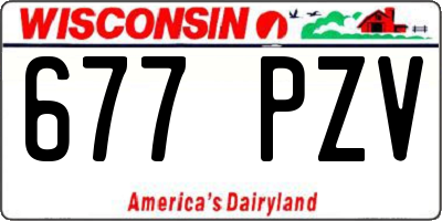 WI license plate 677PZV