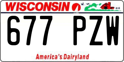 WI license plate 677PZW