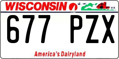 WI license plate 677PZX