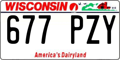 WI license plate 677PZY