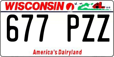 WI license plate 677PZZ
