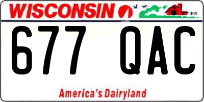WI license plate 677QAC