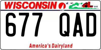 WI license plate 677QAD