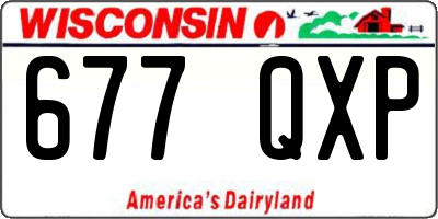WI license plate 677QXP