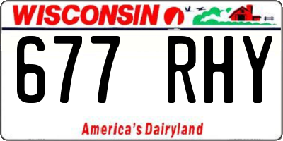 WI license plate 677RHY
