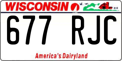 WI license plate 677RJC