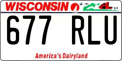 WI license plate 677RLU