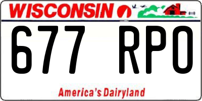 WI license plate 677RPO
