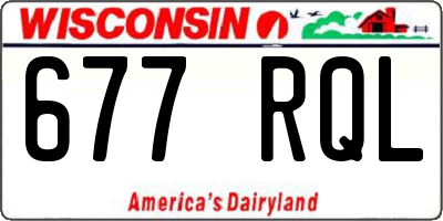 WI license plate 677RQL