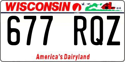 WI license plate 677RQZ