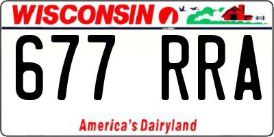 WI license plate 677RRA