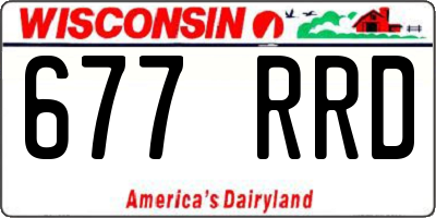 WI license plate 677RRD