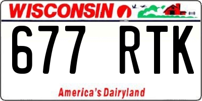 WI license plate 677RTK