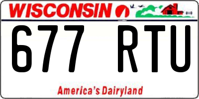 WI license plate 677RTU