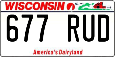 WI license plate 677RUD
