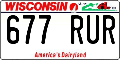 WI license plate 677RUR