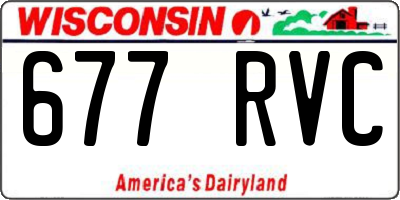 WI license plate 677RVC