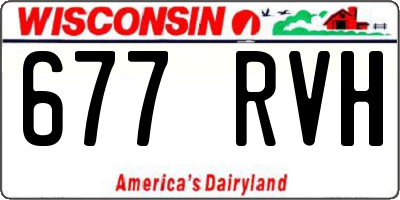 WI license plate 677RVH