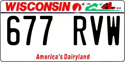 WI license plate 677RVW