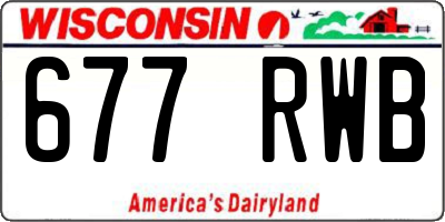 WI license plate 677RWB