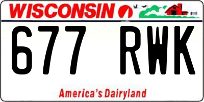 WI license plate 677RWK